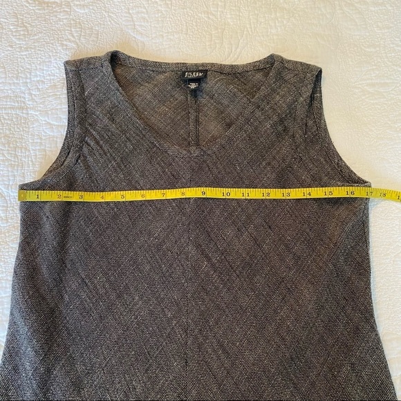 Eileen Fisher 2-Piece Linen Blend Dress and Fray Trim Jacket - Small Petite - Picture 15 of 16